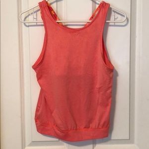 Neon coral work out top